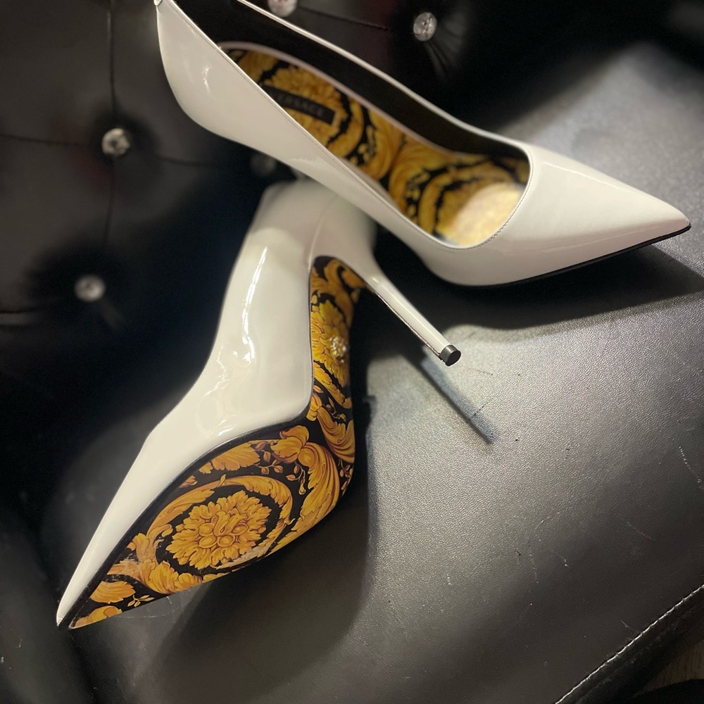 Authentic Versace White Stilettos - image 3